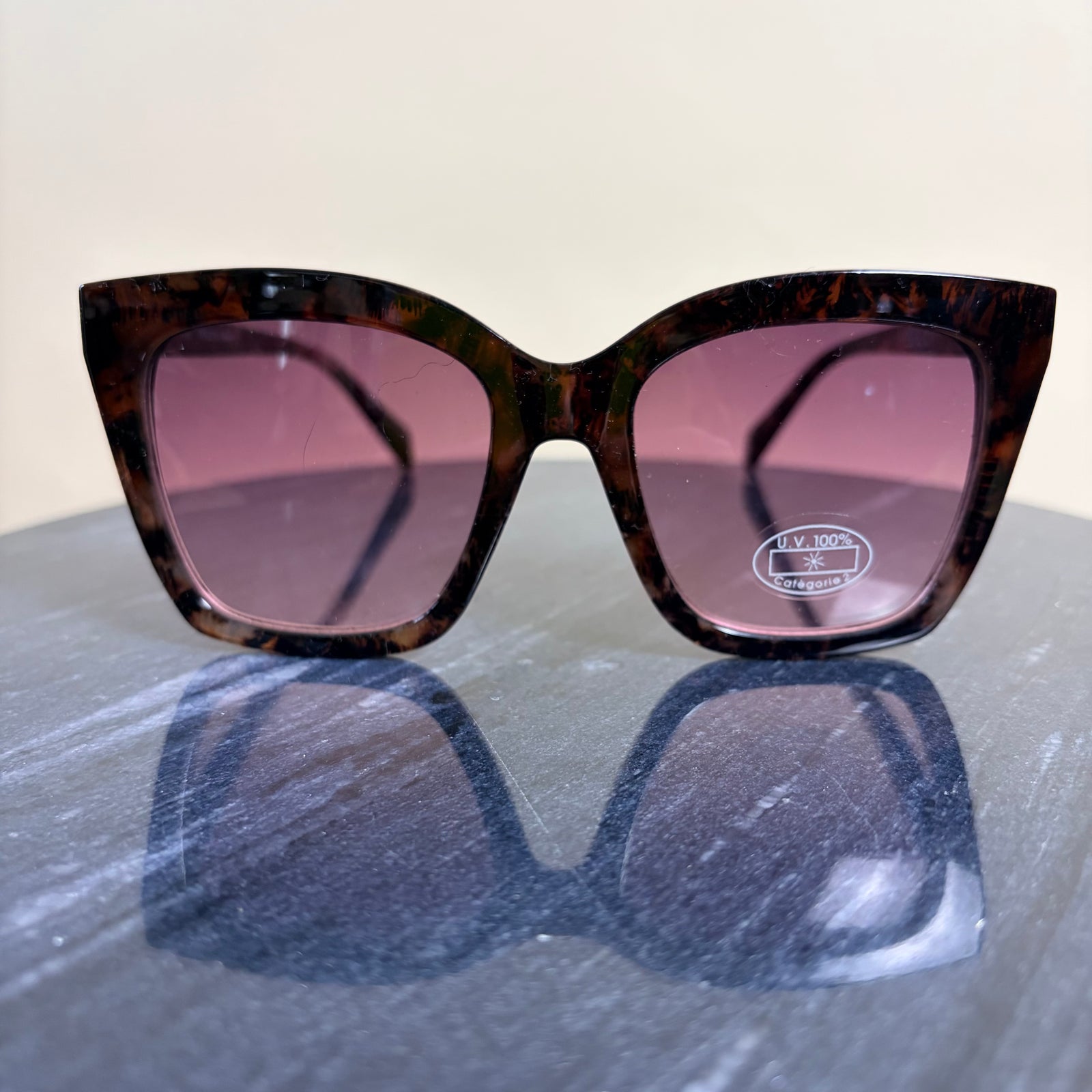 Portugal - oversized square frame sunglasses with crystal detail