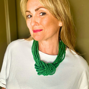 DOREEN knotted resin beaded choker necklace