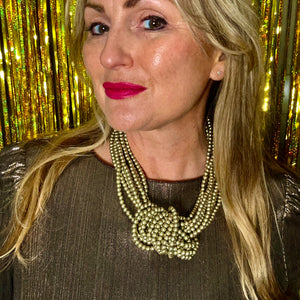 DOREEN knotted resin beaded choker necklace