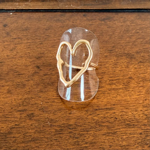 Elowen - irregular metal open heart shaped ring