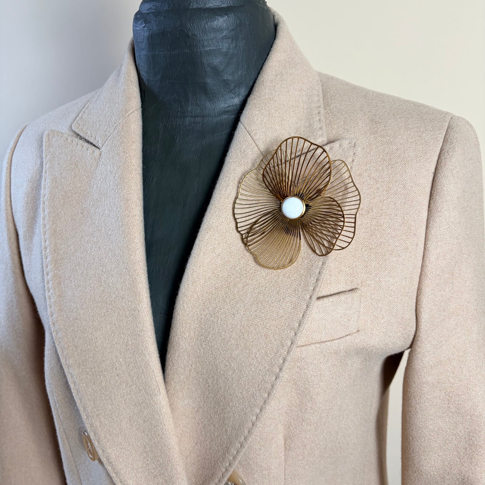Zuleika - steel flower brooch