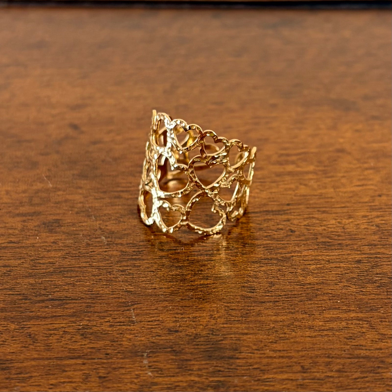 Saffron - wraparound filigree steel multi-heart cocktail ring