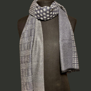 Dot and tartan print men's scarf 'MAYFAIR'