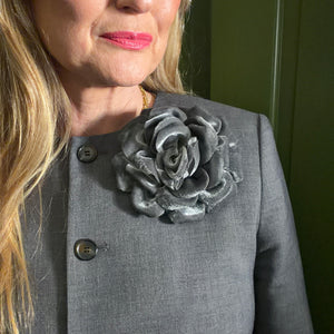 Large velvet flower brooch 'GUINEVERE'