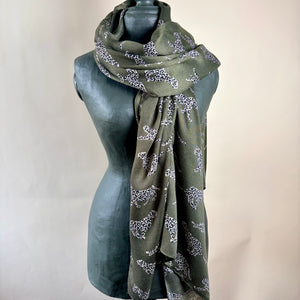 Cheetah print cotton blend scarf 'PURBECK'