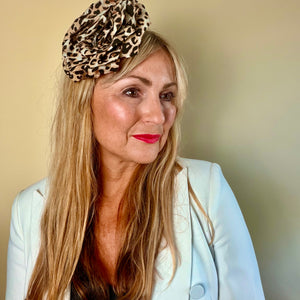 Leopard brooch & hair fascinator 'BENTLEY'