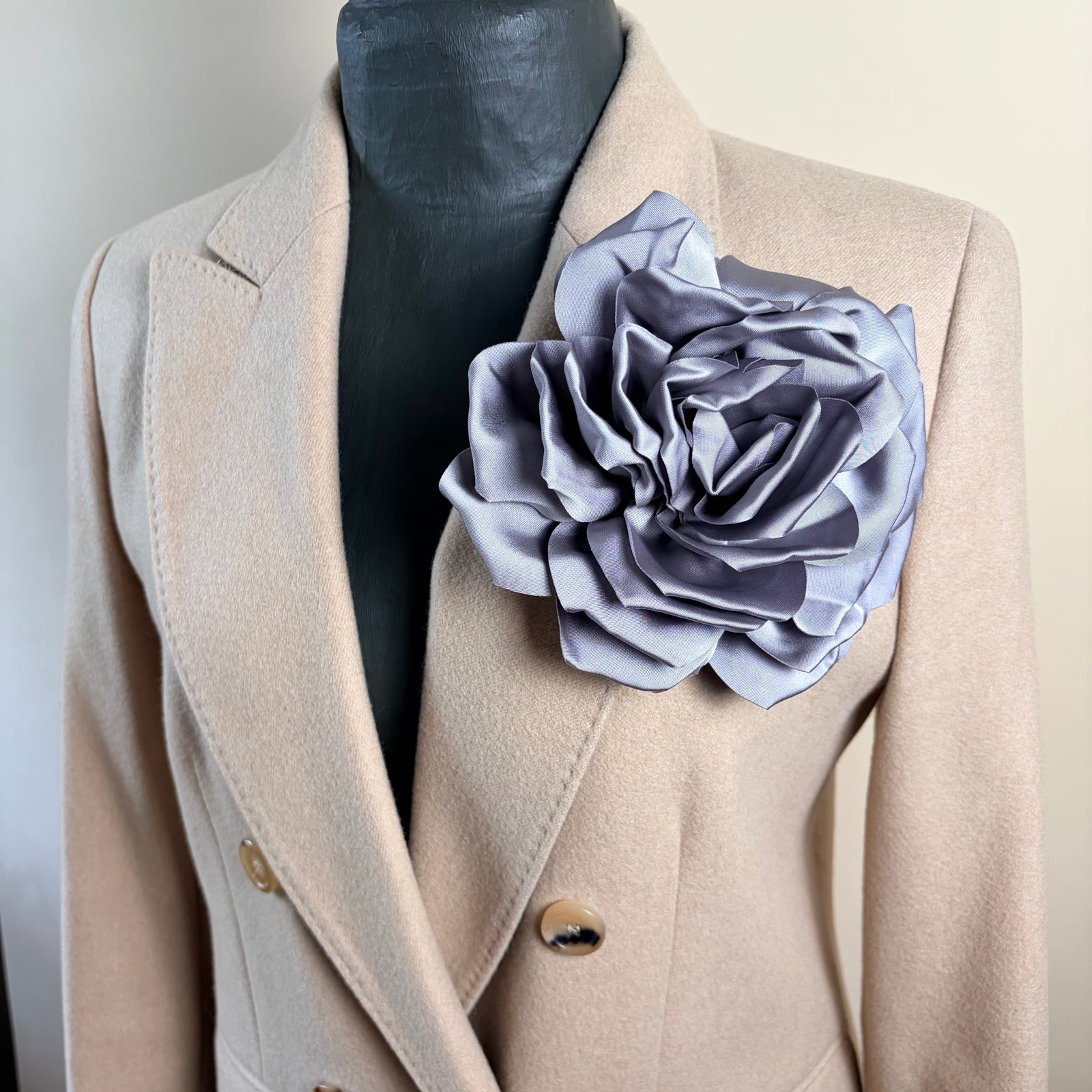 Aisling - large silky flower brooch/hair fascinator
