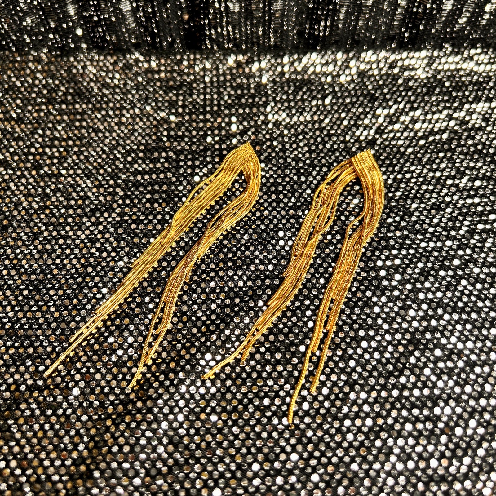 Leonora - metal art deco inspired cascade drop earrings