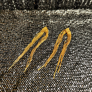 Leonora - metal art deco inspired cascade drop earrings