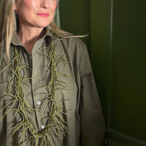 Rosie - long rubber fringe statement necklace