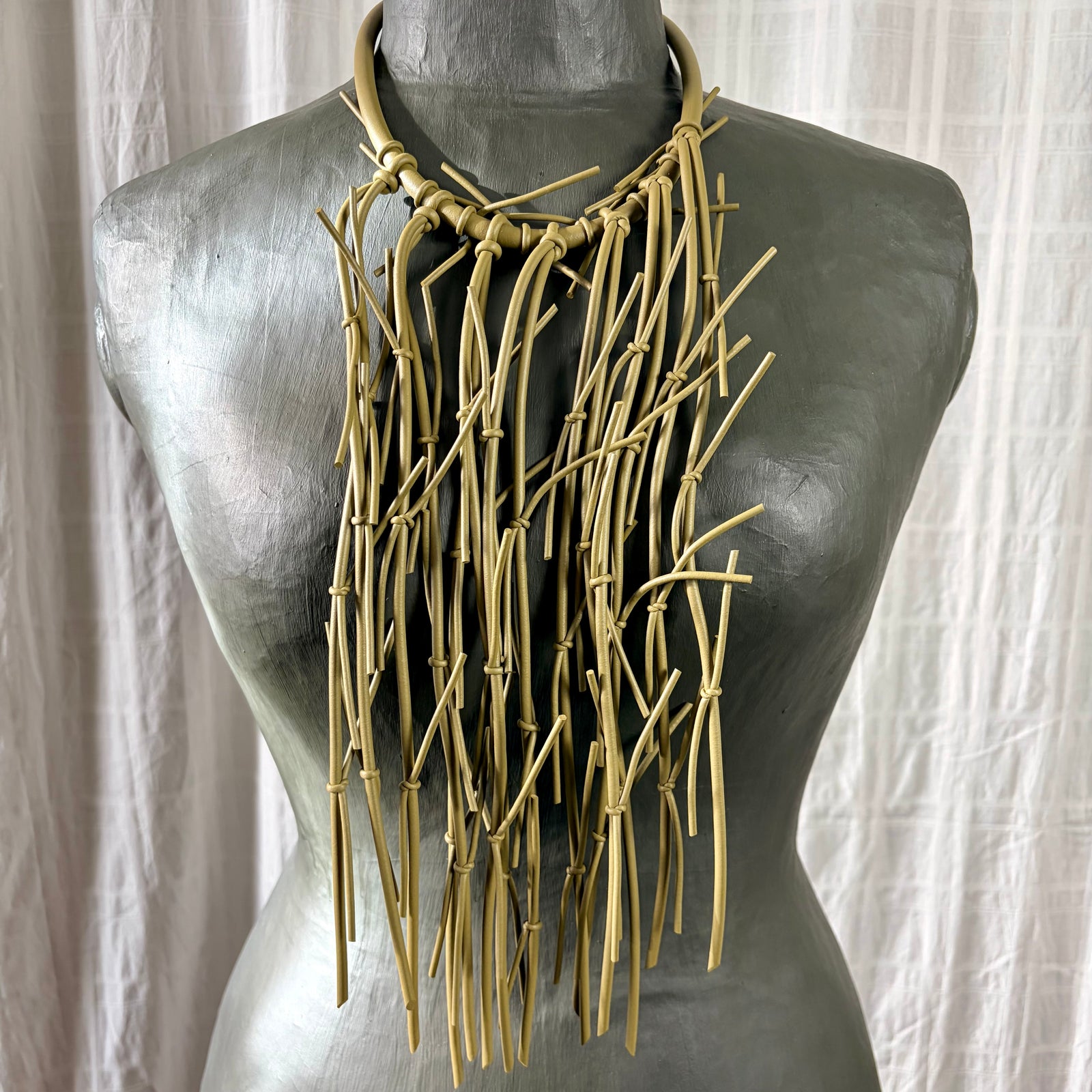 Victoria - rubber fringe choker statement necklace