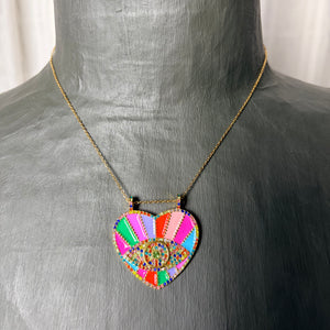 Megan - enamel eye heart pendant necklace