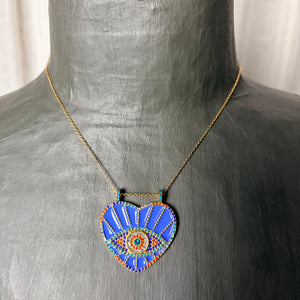 Megan - enamel eye heart pendant necklace