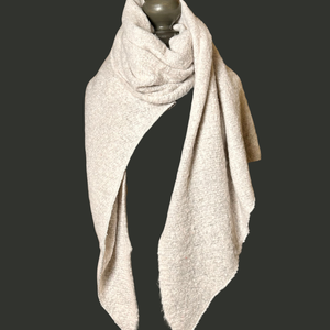 Large boucle wool diagonal edge scarf 'ACTON'