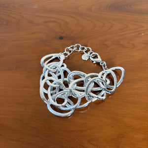 Chunky multi-link matte metal statement bracelet 'MARIELLA'
