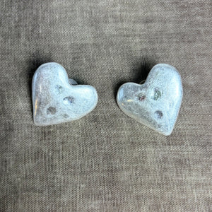 Grace - beaten metal heart stud earrings