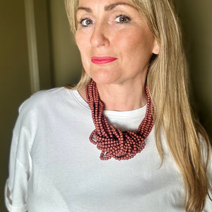 DOREEN knotted resin beaded choker necklace