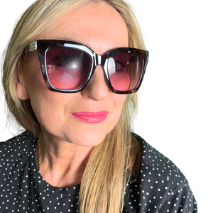 Portugal - oversized square frame sunglasses with crystal detail
