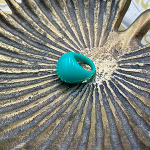 Poppy - dome shaped resin cocktail ring