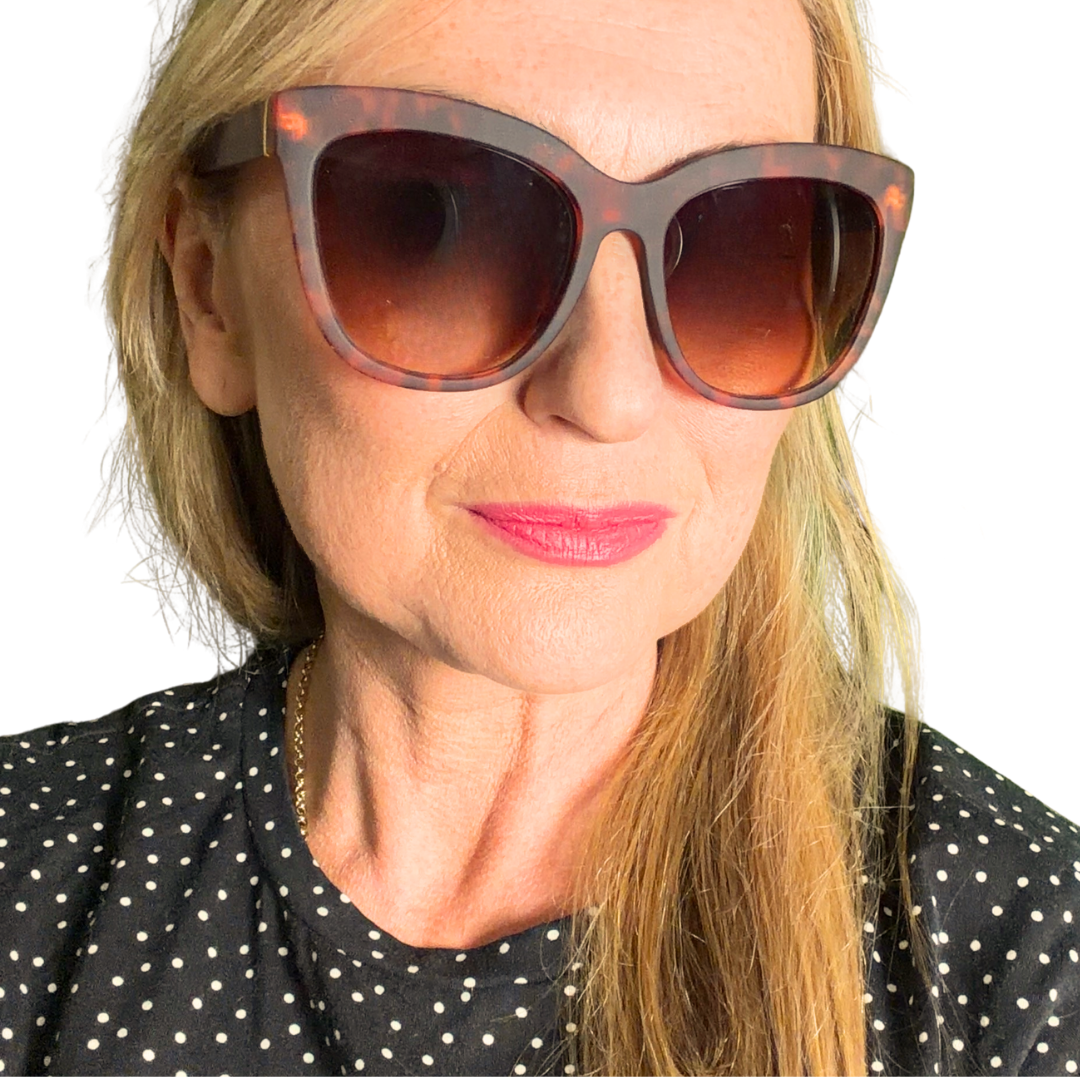 England - oversized cat's eye matt tortoiseshell framed sunglasses