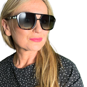 Bali - oversized brow bar tortoiseshell sunglasses